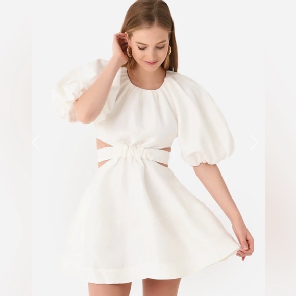 NWT Aje Mimosa Psychedelia Cutout Mini Dress Ivory - Picture 11 of 16